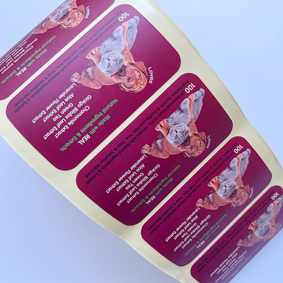 La coutume de papier enduite d'autocollants de joint de bourreur de vinyle d'animal familier a imprimé