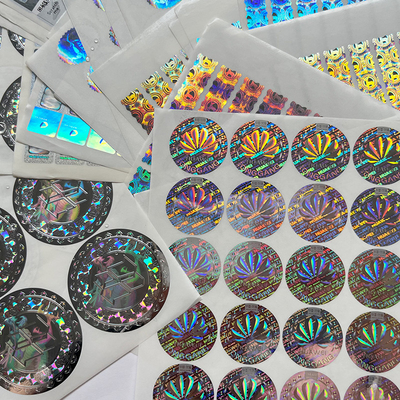 Effet adapté aux besoins du client d'arc-en-ciel de Logo Circle Holographic Sticker Label