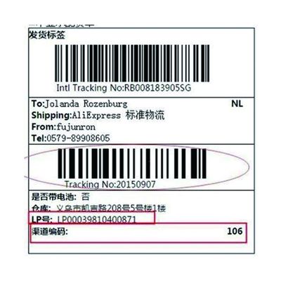 code barres fortement adhésif de 85x11mm imprimant les labels d'expédition faits sur commande