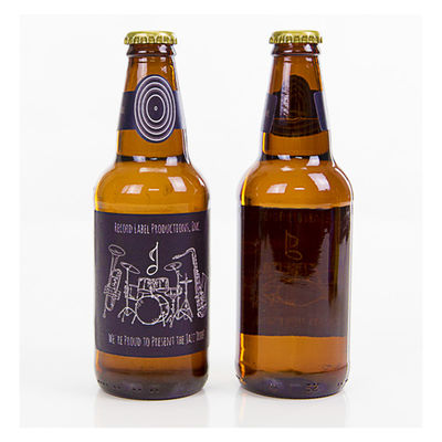 Labels adhésifs imperméables de cou de bouteille à bière d'hologramme d'autocollant de label de cou de bouteille de vin de vinyle