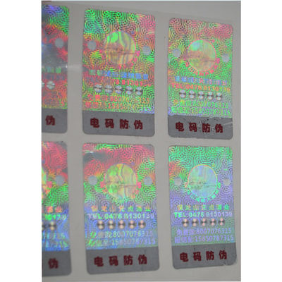 Labels de Matte Lamination Tamper Evident Security, autocollants olographes transparents