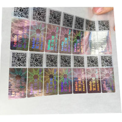 Labels de Matte Lamination Tamper Evident Security, autocollants olographes transparents