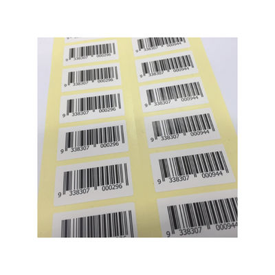 Labels de code barres faits sur commande de estampillage chauds d'écran en soie en petit pain ou en feuille