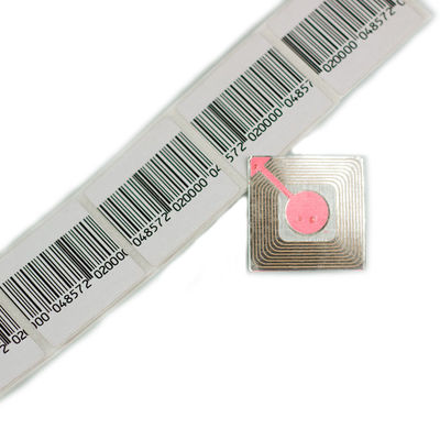 Anti étiquette molle d'autocollant de label de code barres du vol rf 4*4cm 8,2 mégahertz d'EAS de sécurité de code barres de petit pain de label