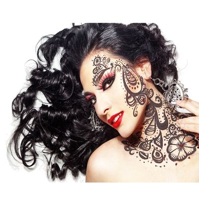 Imperméabilisez l'autocollant non toxique de tatouage de corps de feuille d'or pour des dames