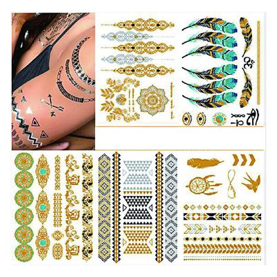 Imperméabilisez l'autocollant non toxique de tatouage de corps de feuille d'or pour des dames