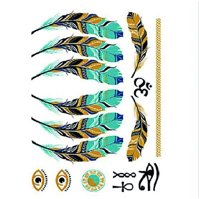 Autocollant de tatouage de corps de feuille d'or