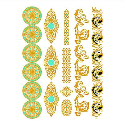 Autocollant de tatouage de corps de feuille d'or