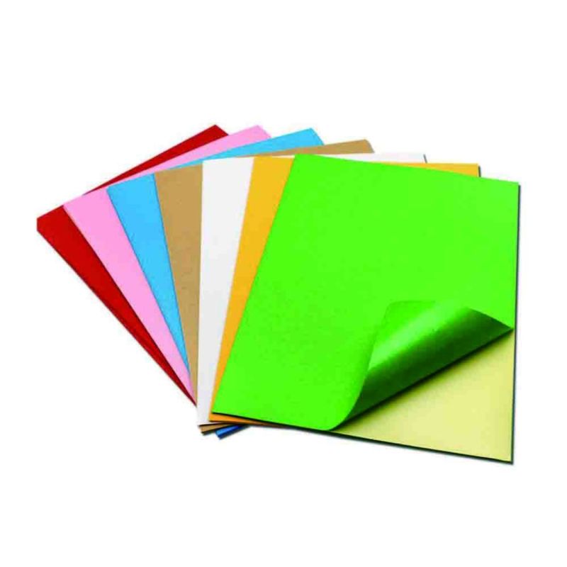 Papier adhésif d'autocollant de vinyle de taille de lettre de papier d'autocollant de pâte de bois de la prime 100% de la couleur A4 haut