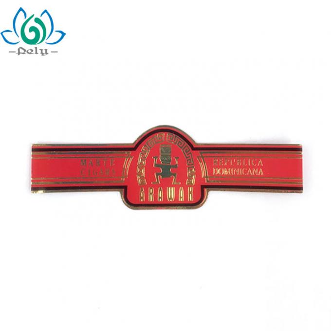 Label imperméable fait sur commande d'Art Paper Printing In Packaging de cigare de feuille d'or